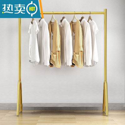 敬平加厚晾衣架落地卧室内挂衣杆家用折叠伸缩隐形凉晒藏置物衣帽架子 纳米金长150高150CM