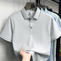 10A亚麻桑蚕丝翻领短袖男T恤2026夏季新款透气细珠地男士polo