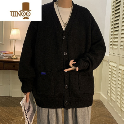 YANXU秋季毛衣男士韩系慵懒风针织衫外套宽松潮牌美式小众开衫夹克上衣