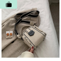 斜挎包女包2020新款韩版时尚宽带休闲水桶包质感锁扣单肩手提小包NEW LAKE女士单肩包