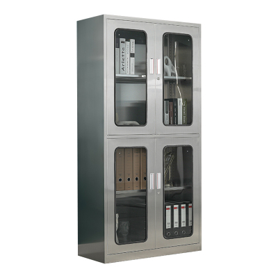 豪利特不锈钢文件柜档案柜资料柜储物柜器械柜仪器柜304全上下玻璃器械柜