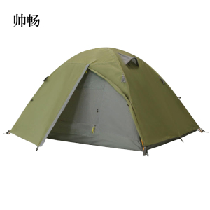 帅畅210*140*110cm加厚帐篷户外露营旅行帐篷橄榄绿色配铝杆防潮垫地席