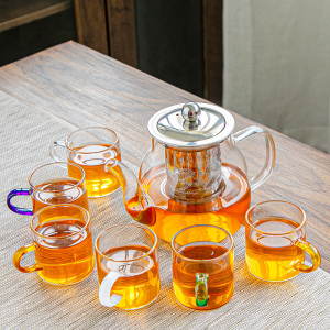 [补贴10%]高温玻璃茶壶可加热家用功夫茶壶茶具套装加厚过滤器泡花一壶泡茶