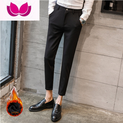 七斓夏季裤子男九分西裤修身小脚休闲裤百搭韩版潮流垂感西装长裤