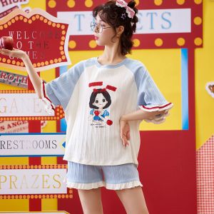 睡衣女士夏季套装可外穿高档绵绸家居服外出网红新款