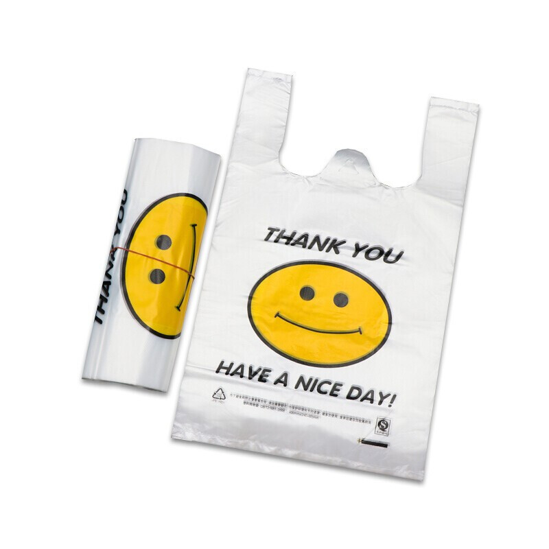 笑脸塑料袋 打包袋 白色塑料袋 手提塑料袋42*65cm