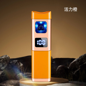 新创意三火直冲充电电子感应蓝焰雪茄专用聚火打火机气电二合一
