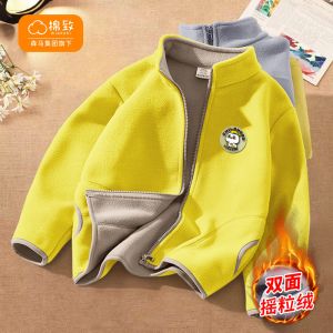 儿童冬季摇粒绒外套男女孩保暖上衣洋气加厚休闲装潮