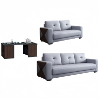 悦兴诚会议沙发200*85*92cm(2+3+岩板茶几)套