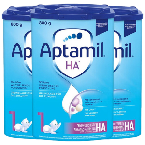 [3罐装]Aptamil德国原装进口爱他美HA适度水解1段0-6个月婴儿配方奶粉800g