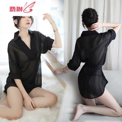 性感男友衬衫情趣睡衣服丝袜睡裙骚文胸挑逗套装超骚诱惑内衣费琳