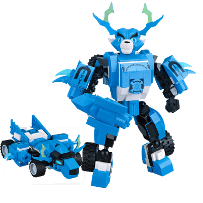 星钻积木legao玩具猪猪侠超星萌宠男孩子女孩拼装积木五灵王合体铁拳虎拼插阿星钻81626-冰封鹿送积木+拆件器-