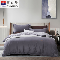 富安娜 素绣四件套 被套+床单+枕套*2 203*229cm 伯爵·印象