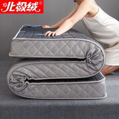 北极绒床垫学生单人宿舍记忆绵床褥榻榻米乳胶床垫双面加厚全棉床垫子床褥子夏季可定制做新升级乳胶记忆棉耐脏灰色厚约10厘米-120*190cm