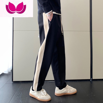 七斓款美式网红休闲裤男潮ins直筒高街运动长裤可系腰带宽松卫裤