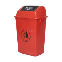 翌嘉YJ4122086 长方形夹缝翻盖分类垃圾桶 60L红色(投放标)