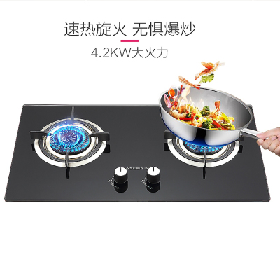松桥(MAZUBA)燃气灶JZY-2B01 钢化玻璃 台嵌两用 4.2kW火力 液化气 灶具 家用燃气灶