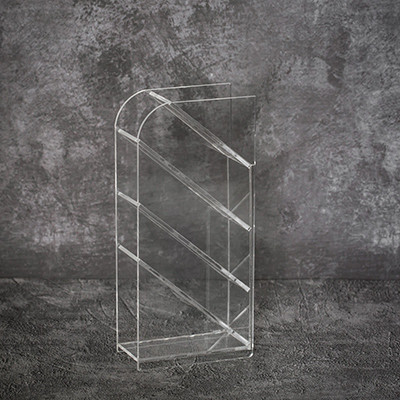 创意可爱透明亚克力斜插式笔筒多功能桌面文具收纳盒化妆收纳三维工匠透明磨砂