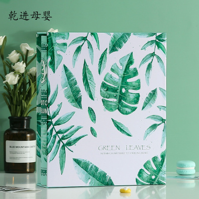 儿童节礼物新品直营-宝宝成长纪念册5寸6寸7寸200张相册本插页式家庭大容量影集记录册盒装款-似水流年