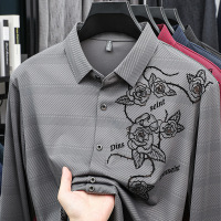 秋季新款男式长袖衬衫休闲男装上衣高品质印花衬衣男