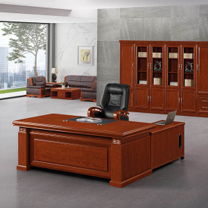 慧采云 办公家具油漆贴实木皮老板桌办公桌总裁桌大班台经理桌2m
