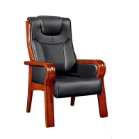 鑫金虎(XIN JIN HU) 会议椅皮革办公椅电脑椅大班椅老板椅会议洽谈椅四脚木椅