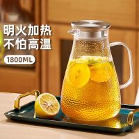 千里谷KLG-CJ01 高硼硅玻璃锤纹1800ml茶壶 (计价单位:个)透明色