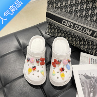 SUNTEK2023夏季新款女凉拖鞋两穿休闲可爱沙滩鞋防滑松糕厚底半拖洞洞鞋