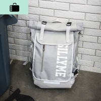 男士双肩包潮牌大容量旅行背包男休闲韩版高中学生书包女时尚潮流NEW LAKE 灰色