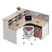 DXBG简约现代职员办公桌员工位转角l型卡座电脑桌办公室桌椅组合F型单人位