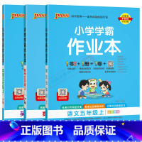 语文数学英语3本[人教版] 五年级上 [正版]2024秋适用3本全套小学学霸作业本五年级上册语文数学英语RJ统编版人教全