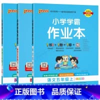 语文数学英语3本[人教版] 五年级上 [正版]2024秋适用3本全套小学学霸作业本五年级上册语文数学英语RJ统编版人教全
