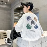 儿童装男童春秋款圆领体恤长袖新款中大童秋季帅气休闲卫衣潮