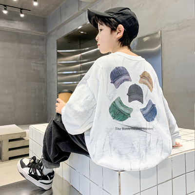 儿童装男童春秋款圆领体恤长袖新款中大童秋季帅气休闲卫衣潮