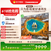长虹电视75D6S Mini 75英寸电影原画 黑晶屏Pro MiniLED平板电视 电视以旧换新 国家补贴15%