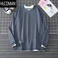 HLCOMAN长袖t恤男大码圆领青少年潮牌胖子加肥加大卫衣大码男装9xl
