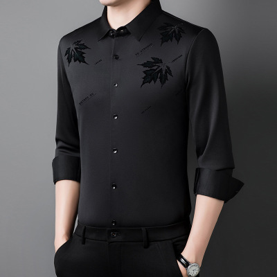 男士长袖衬衫加绒新款韩版潮流衬衣休闲外套男百搭上衣男