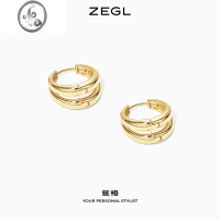 JiMiZEGL圆环耳环女2023年新款潮耳扣耳钉ins欧美风设计感复古耳饰品