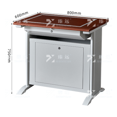 臻远ZY4012404隐藏式翻转电脑桌培训桌教室机房多媒体学习桌办公桌A款单人位