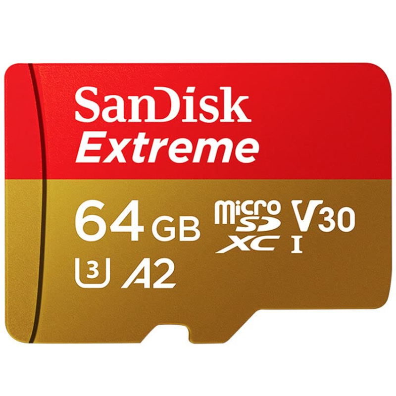 闪迪(sandisk)64gbtf卡v30 u3 a2支持无人机4k拍摄极速手机内存存储卡