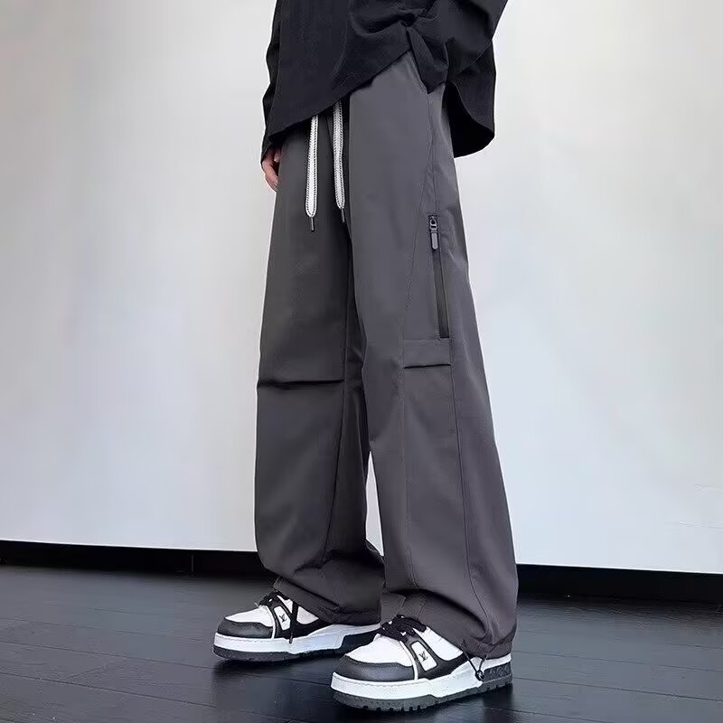 新款宽松休闲裤男韩版潮流裤子夏季薄款坠感阔腿拖地长裤