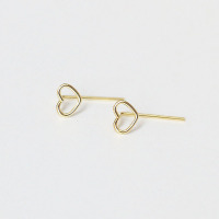 S925纯银耳钩空心爱心简约线条耳钉养耳洞系列耳饰女学生饰品闺蜜送女朋友老婆情人节七夕生日礼物