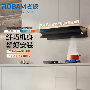 老板(Robam)[小尺寸]油烟机26立方风量1100Pa抽油烟机顶侧一体超薄平嵌大吸力61A9S L1mini