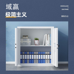 域赢保密柜文件办公档案柜钢制保险柜电子密码锁灰白矮柜单节不带抽