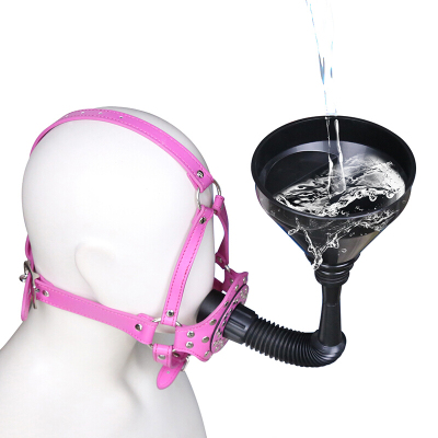 桃色缘重度喝尿漏斗口塞强制圣水另类调教灌水器sm情趣用品男女用器具SM夫妻调情成人性玩具黑色漏斗加玫红口塞全套