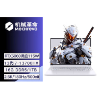机械革命(MECHREVO) 极光X 酷睿i7HX 16核游戏本笔记本电脑 定制(i7-13700HX 64G 2T RTX5060 2.5K屏 180Hz)白色
