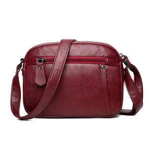 包包新款时尚妈妈包中老年女士质感软皮休闲大容量单肩斜挎包