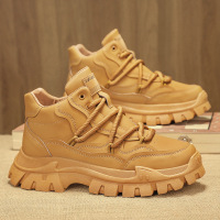 马丁靴男秋冬季新款高帮休闲增高工装中帮大靴百搭潮鞋男