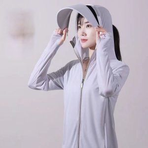 不防晒衣女冰丝不防紫外线防晒服薄款透气带帽檐骑车外套透气轻薄