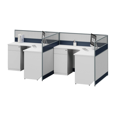 臻远ZYGW-033屏风工作卡位职员桌办公桌 F型双人位